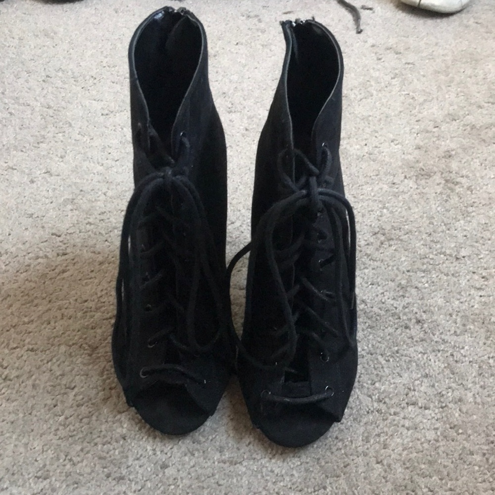 Black Charlotte Russe lace up heels